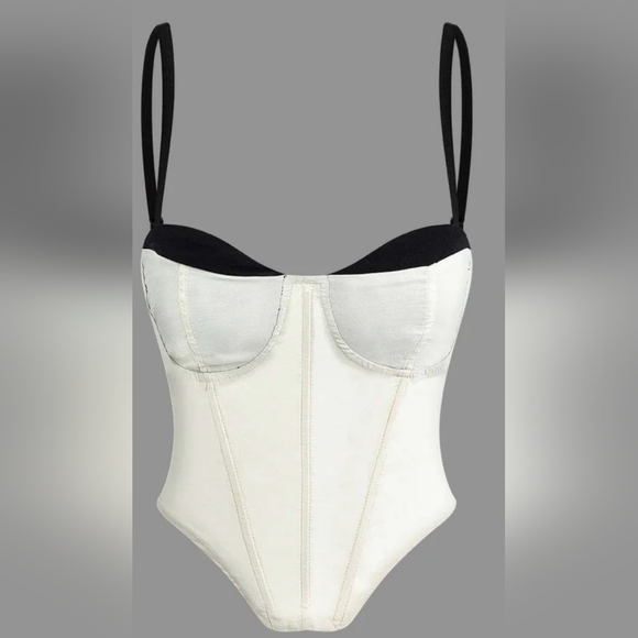 MICAS Contrast Strap Corset Beige Cami Top. Size S NWT - Picture 3 of 9